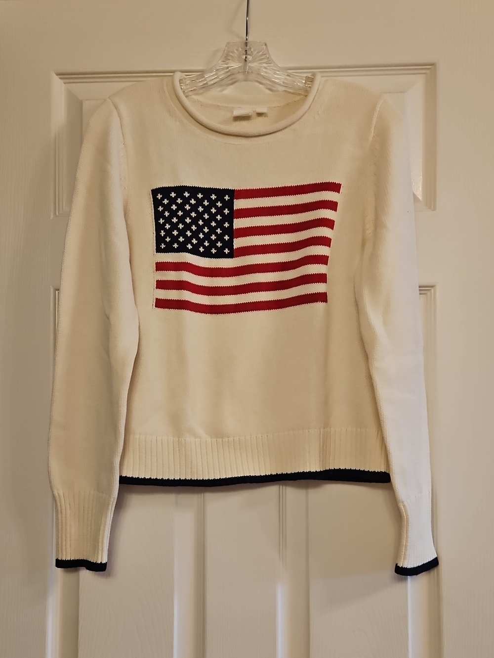 GAP Cream Sweater with Flag Motif